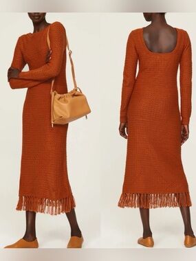 $395 Pamela Love Fringe Sweater Dress Size 4